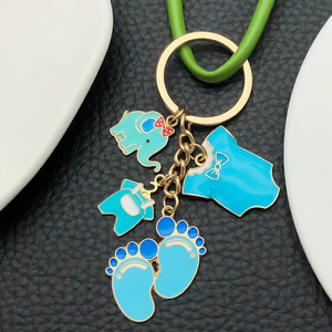 Lindo Colgante de Botella con Pies de Bebé Azules <span class=keywords><strong>para</strong></span> Joyería DIY y Llavero - Product Image 3