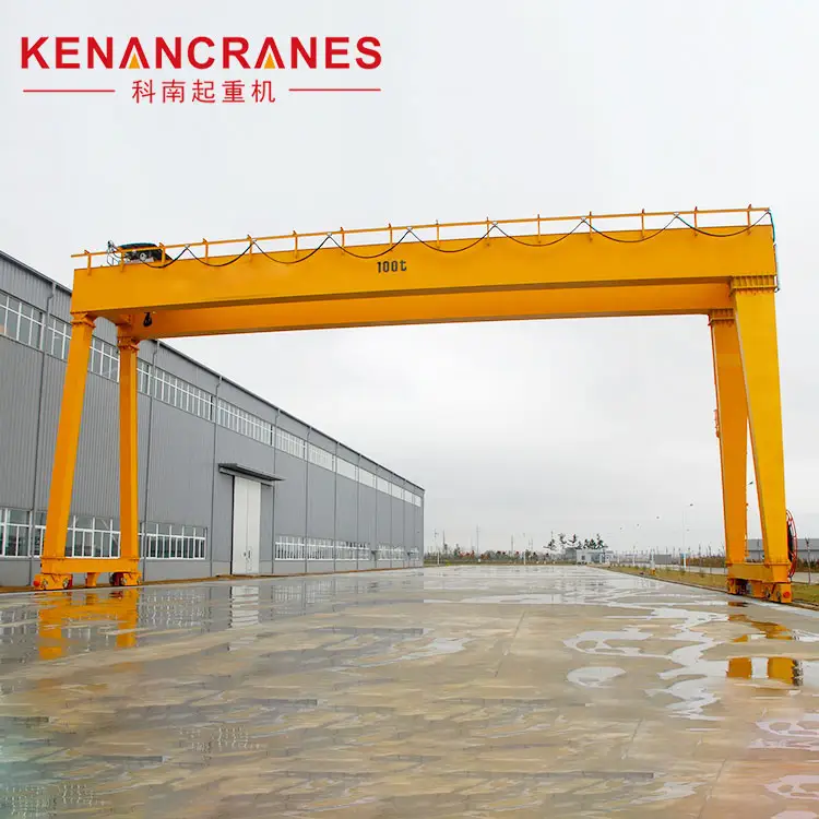 Kinoranes 25 ton double girder gantry crane untuk marmer tanaman granit plat batu mengangkat