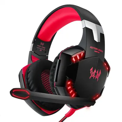 Kualitas Tinggi Headset Gaming Profesional Headphone Berkabel dengan LED dan Mic