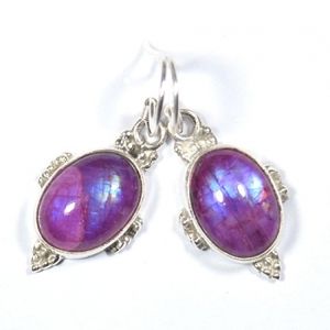 Pendientes de Plata de Ley 925 con Piedra Lunar Rosa Natural al 100%, Pendientes Colgantes con Engaste de Bisel, Joyería Fina de Alta Calidad - Product Image 2