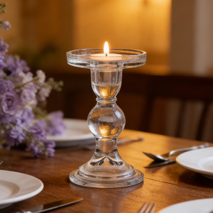 Portacandele in Vetro Cristallo Trasparente Stile Trendy per Candele Aromaterapiche: Esperienza Culinaria dall'Atmosfera Unica - Product Image 5