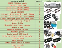 Kit complet CNC 3 axes 4 aixs Guide linéaire à billes à boucle fermée Moteur Broche Câble Chaîne Crémaillère Boîte d'engrenages pour pièces de toupie