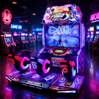 Machine de jeu d'arcade de course de motos pour 3 joueurs, à monnayeur, jeu vidéo pour enfants, personnalisable en anglais, prise UE, prix usine