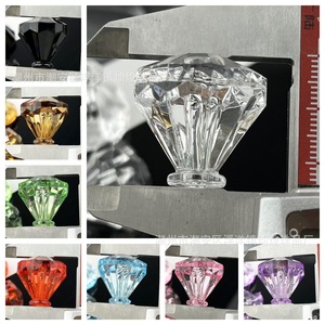 Acrylic Cabinet Handles Geometric Diamond Shape Transparent Colored For Furniture Decorative <b>Knobs</b> - Product Image 3