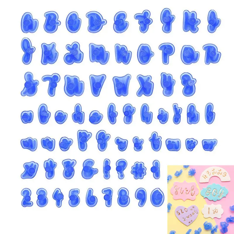 Alphabet Number Letter 66 PCS Set Cookie Biscuit Stamp Mold