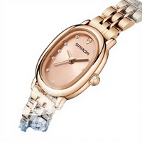 Montre décontractée pour femme Sanda 1119, luxe, dessin animé, mode, quartz, acier inoxydable, or rose