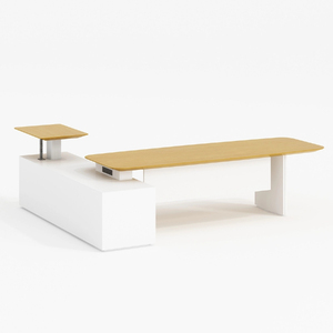 L hình dạng Veneer điều hành bảng trở lại bàn Chiều cao có thể điều chỉnh bàn máy tính của ông chủ với sức mạnh - Product Image 2