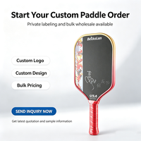Raquette de pickleball hybride personnalisée avec logo, noyau en mousse de fibre de carbone Kevlar, écologique et durable, nouvelle raquette 2026
