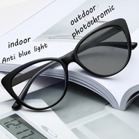 Lunettes photochromiques anti-radiation pour femmes, lunettes de vue anti-lumière bleue œil de chat, montures rétro, protection des yeux pour ordinateur