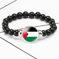 Liban Pays Drapeau National Bouton Pression Bande Élastique Perles Pays Drapeau Jour de l'Indépendance Bijoux Bracelet Perlé