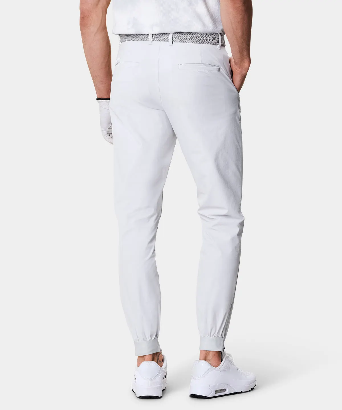 Luxury custom high quality white four way stretch jogger trousers stretch quick dry lightweight casual chino golf pants