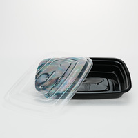 Vente en gros de contenants en plastique jetables recyclables pour bento, pour l'emballage de sushis, salades et hamburgers rectangulaires