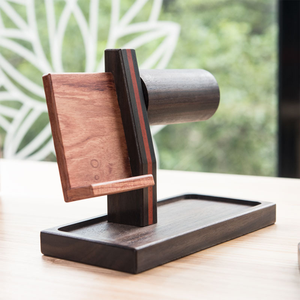 นาฬิกาไม้ขาตั้งโทรศัพท์มือถือชั้นเก็บเครื่องประดับแบบตั้งโต๊ะอเนกประสงค์ที่วางโทรศัพท์มือถือที่เก็บเครื่องประดับแบบสร้างสรรค์ชั้นวางเครื่องประดับ - Product Image 5