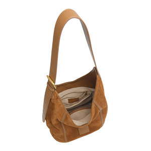Fabricante OEM Mayorista Alta Capacidad Duradero Multifuncional Cuero Ante Acabado Satén Mujer Bolsos Hobo de Hombro - Product Image 4