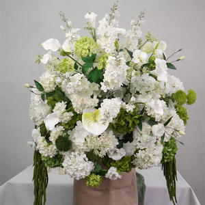 New Arrival Wedding Silk Artificial Rose Flower Backdrop Centerpiece Handmade Realistic Design Flower Balls - Product Image 1