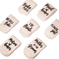 PARTYMENT Chaussettes en polaire corail doux avec inscription pour mariée, demoiselle d'honneur, fille d'honneur, cadeaux de mariage et de fête
