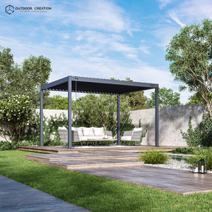 Pergola Retrattile in Acciaio 3x4m con Tetto a Lamelle Impermeabile, Pieghevole Manualmente, Autoportante, Ecologica, Verniciata a Polvere per Balcone e Giardino - Product Image 3