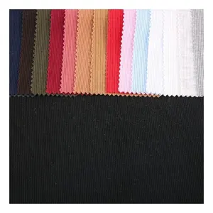TC 2*2 organic soft french ribbed fabric 62% poly 33% cotton spandex plain dyed fancy shirting rib knitted fabric for clothing