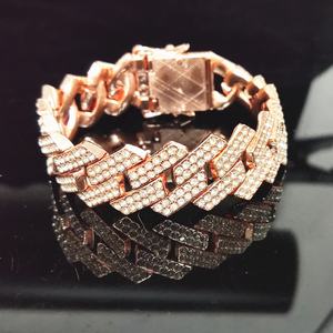 批发合金玫瑰金电镀Hiphop 20毫米冰古巴男装银嘻哈珠宝钻石迈阿密古巴链项链 - Product Image 4