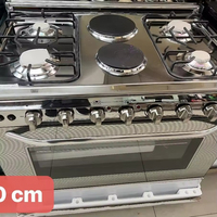Cuisinière autonome 4 feux gaz et 2 plaques électriques, largeur 900 mm, homologuée au Royaume-Uni, vente en gros pour équipement de restauration et détaillants