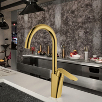 Robinet de cuisine en laiton chromé, nouveau design, mitigeur eau chaude et froide