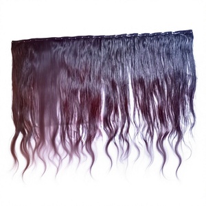 Extensions de cheveux Remy à clipser, lisses et soyeuses, ondulées, double trame, 15 clips - Product Image 2