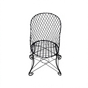 Diseño nórdico para exteriores, silla de alambre de Metal para interiores, jardín, cafetería, restaurante, alambre de hierro, muebles de Material sólido a la venta - Product Image 1