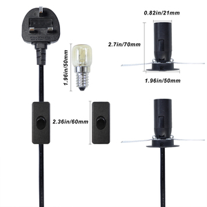 Uk ปลั๊กอังกฤษตะกั่วสวิตช์ <span class=keywords><strong>E14</strong></span>ซ็อกเก็ตปิดสายไฟแบบอินไลน์โคมไฟเกลือหิมาลัยสวิตช์สายไฟ - Product Image 2