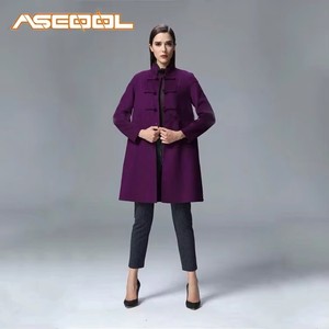 <span class=keywords><strong>Cappotto</strong></span> Lungo in Lana <span class=keywords><strong>Viola</strong></span> per Donna, Stile Cinese, Nuova Collezione, 95% Lana, 5% Cashmere, Vendita all'Ingrosso - Product Image 5