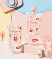 Pochettes à bec verseur personnalisées imprimées avec motifs de dessins animés, en matériaux composites de qualité alimentaire, étanches, avec fermeture éclair refermable pour boissons/liquides