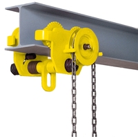 Carretilla Manual con Engranajes Z2LIFTING para Polipasto de Cadena de hasta 10T, Carretilla de Empuje y Tracción con Cadena Manual de 3 Metros
