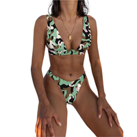 Maillot de bain sexy européen et américain, imprimé, fendu, sport, avec grosse poitrine, transparent, nouvelle collection