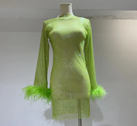 Robe de soirée transparente en résille à paillettes pour femmes, Mini robe moulante de luxe en strass, cristal et diamant, 2022