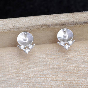 Pendientes Minimalistas de Plata S925 para Mujer con 6-7 Perlas, Accesorios de Joyería DIY de Moda, Soporte Vacío con Incrustaciones, Serie 1034 - Product Image 4