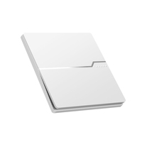 Panel Blanco clásico moderno para PC, interruptor de botón pulsador de luz de pared eléctrica de estilo 86, interruptor de pared de tira decorativa de espejo de cristal