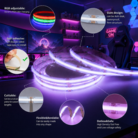 Bande LED COB RGB 24V 12mm 1080 LED/M à changement de couleur, sans points, sans scintillement, auto-adhésive pour armoire