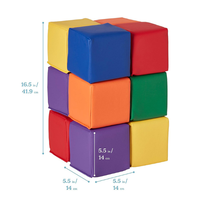 Ensemble de 16 blocs de construction en mousse PU imperméables, faciles à nettoyer, jouets souples à empiler pour meubles d'enfants