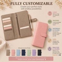 Hongbo penjual terbaik 15 warna kerikil kulit ramping dompet kartu bisnis tombol pengatur kartu untuk paspor tagihan uang Notebook uang tunai