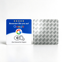 Carta Acrilica Personalizzata per Recensioni Google in Tedesco con Codice NFC QR, Etichetta in Plastica per Valutazione Esperienza Aziendale, Feedback a 5 Stelle