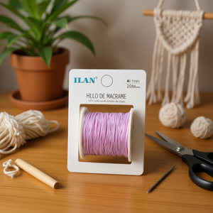 Filo per macramè Iln 1 mm 20 m rosa per artigianato e cucito - Product Image 3