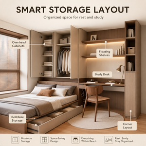 Cama Murphy Moderna, Ahorradora de Espacio, Mueble Multifuncional con Sistema de Almacenamiento en Armario para Apartamento, Dormitorio u Oficina en Casa - Product Image 4