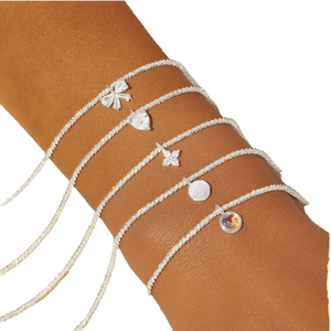Pulsera de Plata de Ley 925 con Dijes de Corazón, Cruz, Flor y Lazo, Estilo Minimalista y Lujoso para Mujer - Product Image 1