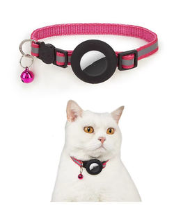 Vente en gros collier pour chat en nylon réfléchissant pour porte-étiquette Airtag silicone anti-perte collier pour chat Gps usine oem pour animal de compagnie/ - Product Image 5