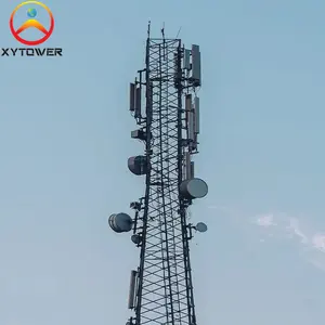 Galvanized Radio Internet Wifi 4G Cell Tower Angel Steel Telecom Tower With 4 Legs