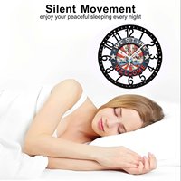 Horloge murale circulaire en fer de 25 cm au design tendance, fonctionnement silencieux