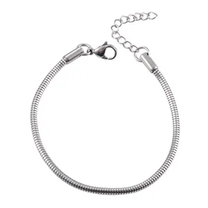 Bracelet chaîne serpent rond en acier inoxydable pour femmes et hommes, bracelet de cheville, jonc, accessoires de fabrication de bijoux pour main et pied - Product Image 3