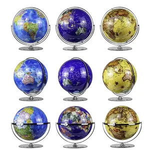 Seeball 42cm Retro Desktop Universal Bright Chrome Globe For Popular Science Education Business Home Decoration Desktop Globe