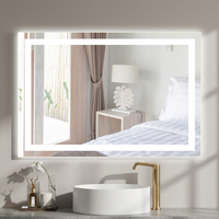 Miroir LED Rectangulaire Intelligent Étanche IP44, Miroir de Salle de Bain de Luxe, Miroir Mural pour la Maison, l'Hôtel et la Décoration Intérieure - Vente Flash