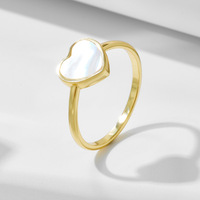 Fijne Sieraden Elegante Eenvoudige Vergulde 925 Sterling Zilveren Shell Hart Ring Voor Vrouwen Valentijnsdag Cadeau