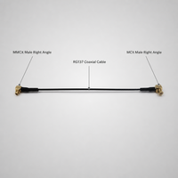 Kabel Pigtail Koaksial RF MCX Male Sudut Kanan ke IPEX RF1.13 Generasi Pertama Micro Coax 10cm untuk Modul WiFi PCB